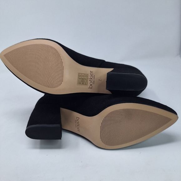 Botkier Skylar Black Suede Pounted Toe Heeled Boot With Folded Slouchy Look - Picture 7 of 9